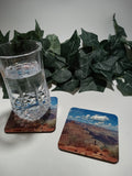 Grand Canyon Expanse Coasters with Glass of Water